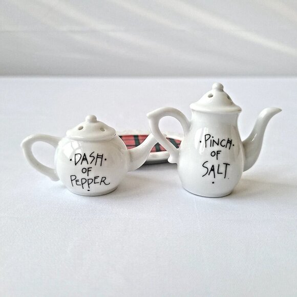 Miniature Porcelain Salt & Pepper Shakers Painted Double Sided Decorative Roses - Picture 5 of 7